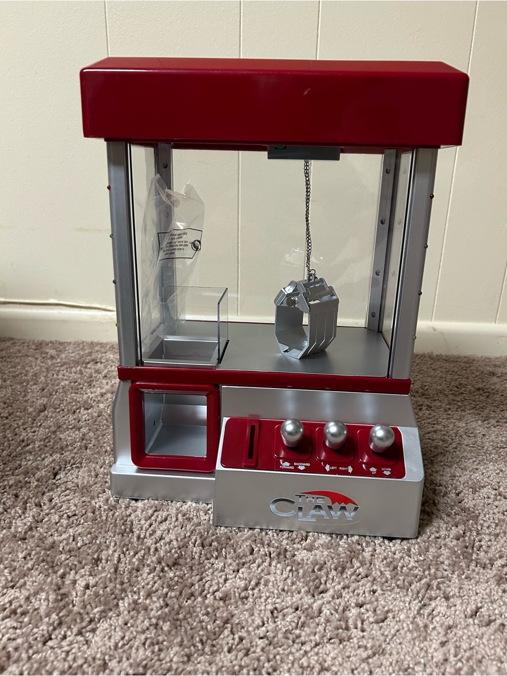 Mini Claw Machine Arcade Game - Red and Silver